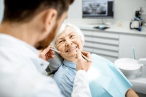 older woman at the dentist